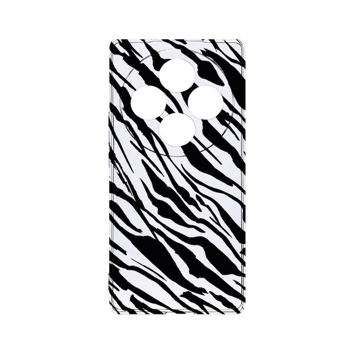 BestCase® Husa Clear Silicon 2MM, Compatibila Cu OPPO Reno12 F / Reno12 FS, Zebra Pattern, Antisoc, Protectie Camera, T 1059
