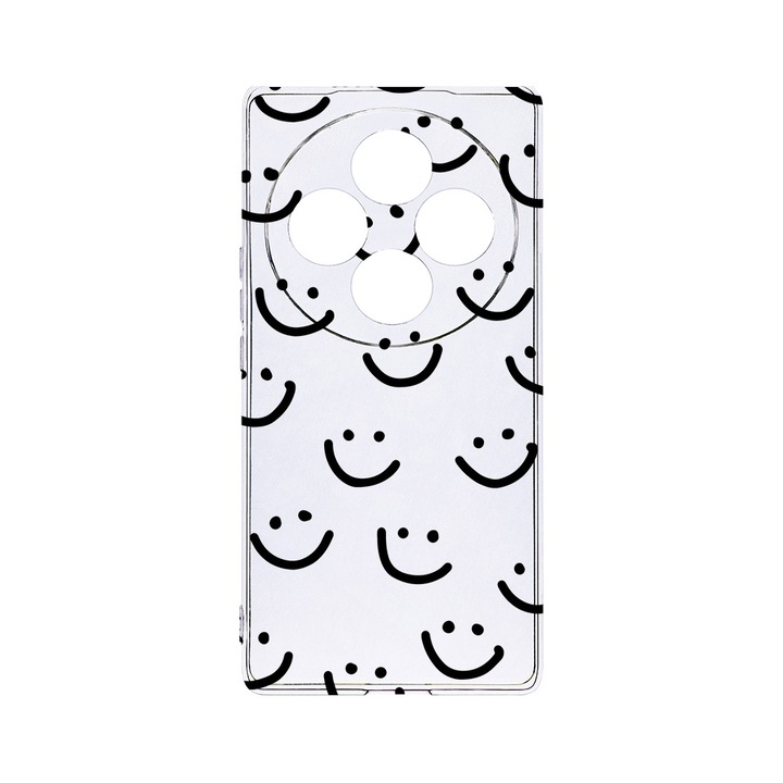 BestCase® Husa Clear Silicon 2MM, Compatibila Cu OPPO Reno12 FS / Reno12 F, Smiley, Antisoc, Protectie Camera, T 1056