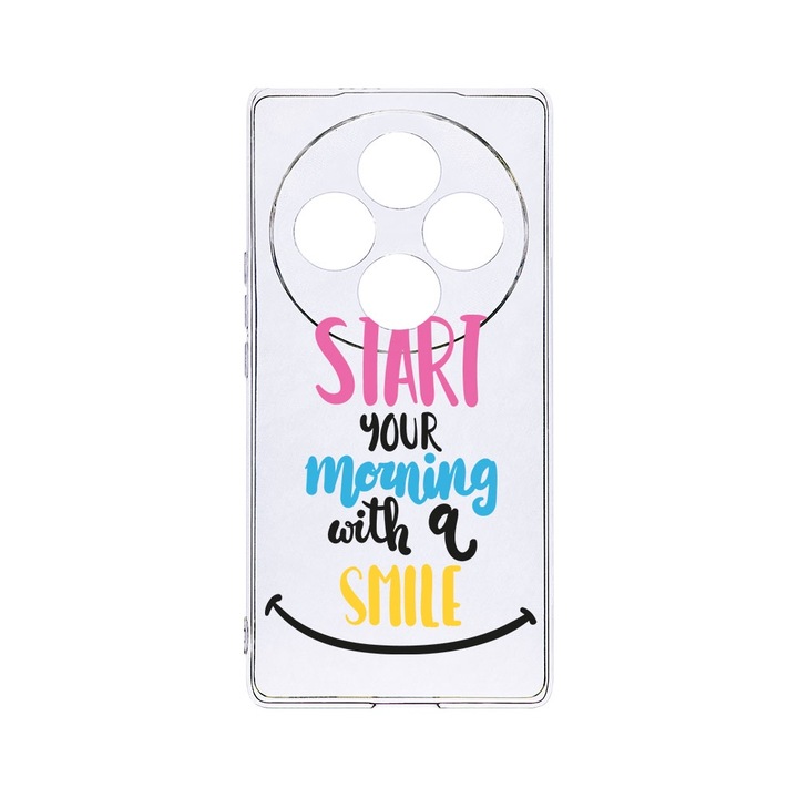 BestCase® Husa Clear Silicon 2MM, Compatibila Cu OPPO Reno12 F / Reno12 FS, Smile At Morning, Antisoc, Protectie Camera, T 47