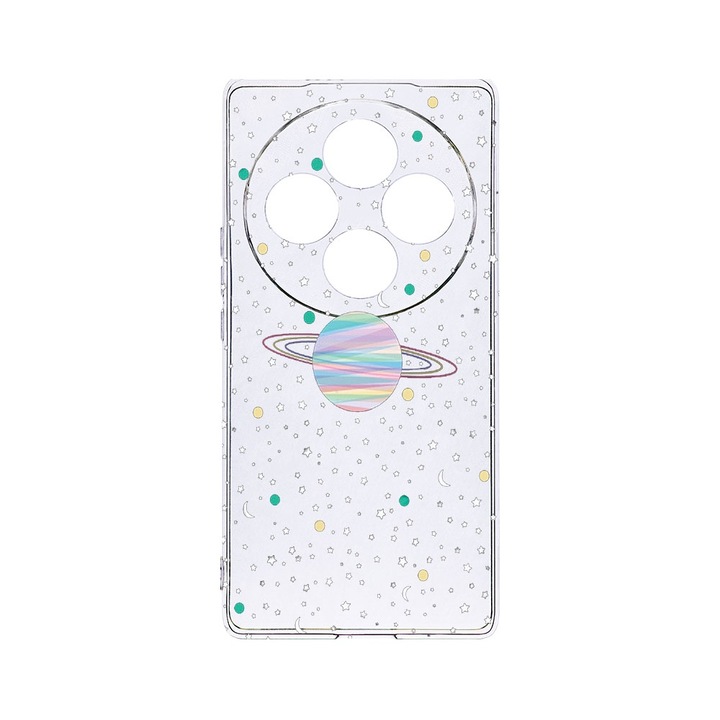 BestCase® Husa Clear Silicon 2MM, Compatibila Cu OPPO Reno12 FS / Reno12 F, Universe, Planets, Antisoc, Protectie Camera, T 468