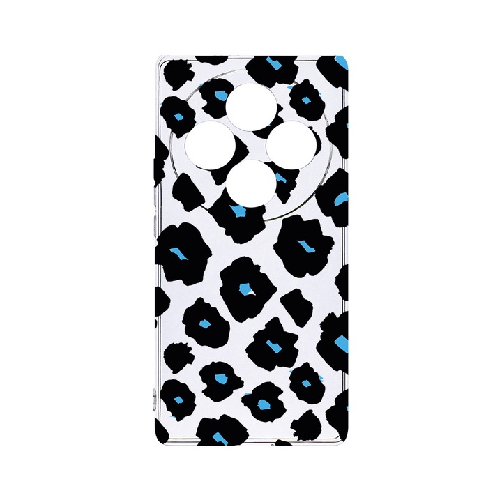 BestCase® Husa Clear Silicon 2MM, Compatibila Cu OPPO Reno12 FS / Reno12 F, Blue Leopard Pattern, Antisoc, Protectie Camera, T 1039