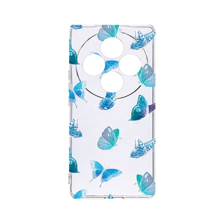 BestCase® Husa Clear Silicon 2MM, Compatibila Cu OPPO Reno12 F / Reno12 FS, Butterfly Pattern, Antisoc, Protectie Camera, T 1012