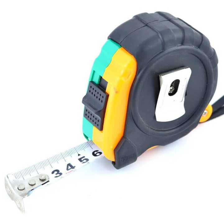 Ruleta cu Magnet, Flexibila, Lungime 7.5m, Buton blocare, Butoane Oprire