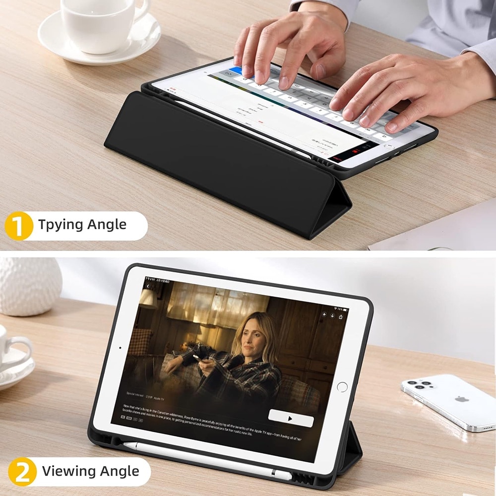 Husa pentru iPad 10.2 (2019 / 2020 / 2021), Techsuit Flex Trifold, Black