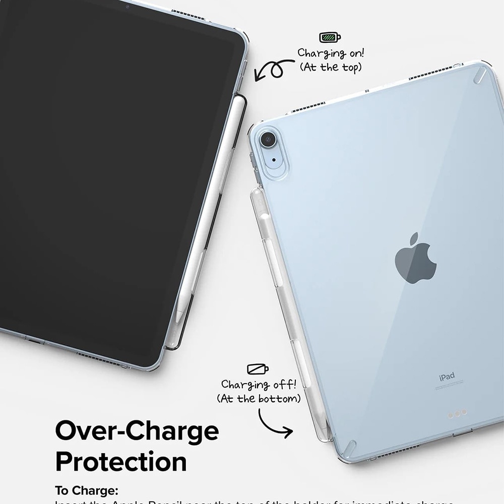 Husa de protectie Ringke pentru tableta compatibila cu Apple iPad Air 4 2020/Air 5 2022/Air 11 2024, Fusion, slot pentru Pen, silicon, Transparent