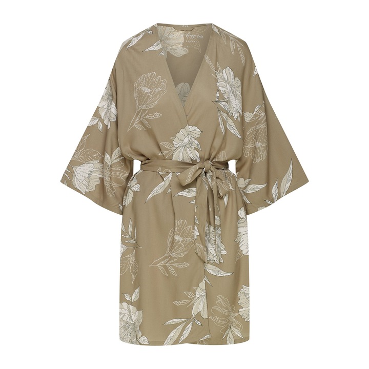 Halat de baie dama Henderson Fleur, model floral, 85798, Verde, L-XL