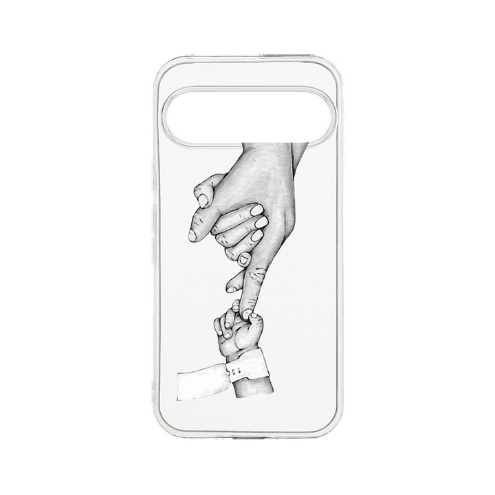 BestCase® Husa Clear Silicon 2MM, Compatibila Cu Google Pixel 9, Mother Hand, Antisoc, Protectie Camera, T 958