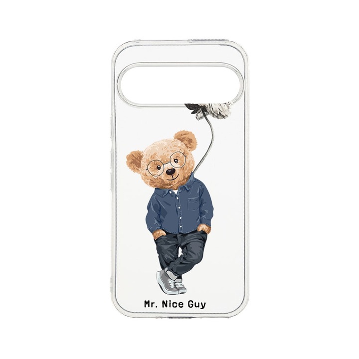 BestCase® Husa Clear Silicon 2MM, Compatibila Cu Google Pixel 9, Nice Guy - Teddy Bear, Antisoc, Protectie Camera, T 934