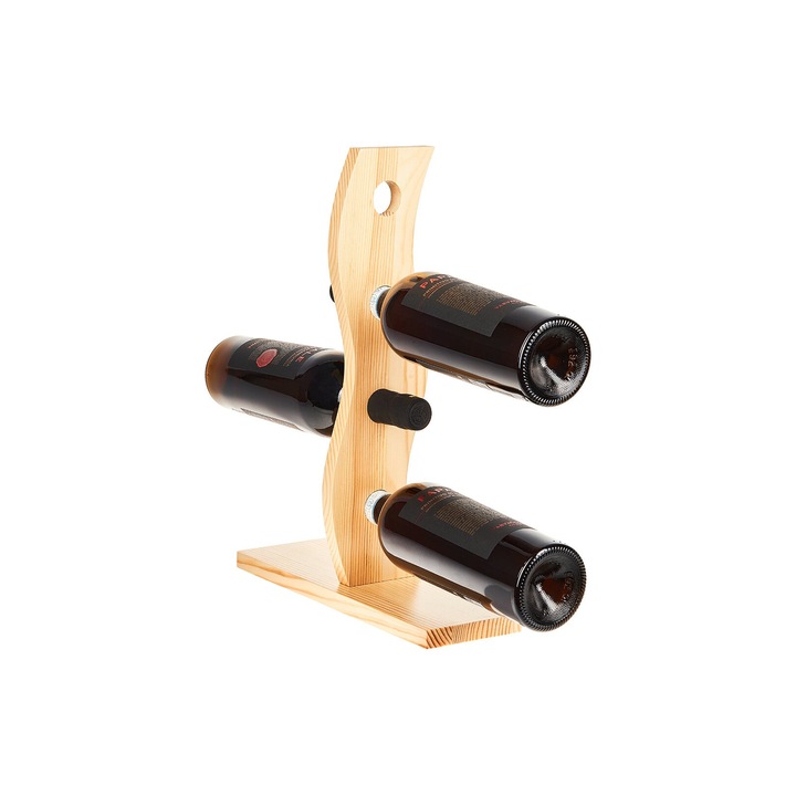 Borosüveg tartó, Ordino, függőleges, űrtartalom 4 palack, fa