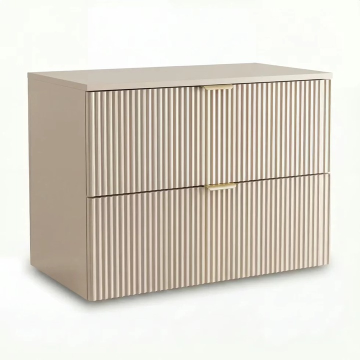 Dulap pentru lavoar Wena Meble, fronturi canelate Willy, 80x60x47 cm, Casmir