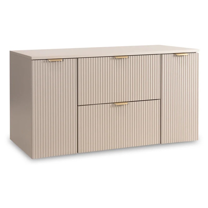 Dulap pentru lavoar Wena Meble, fronturi canelate Willy, 120x60x47 cm, Casmir