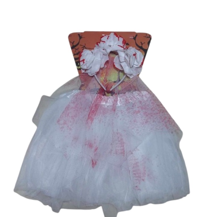 Costum copii, FunDrag, Alb/Rosu