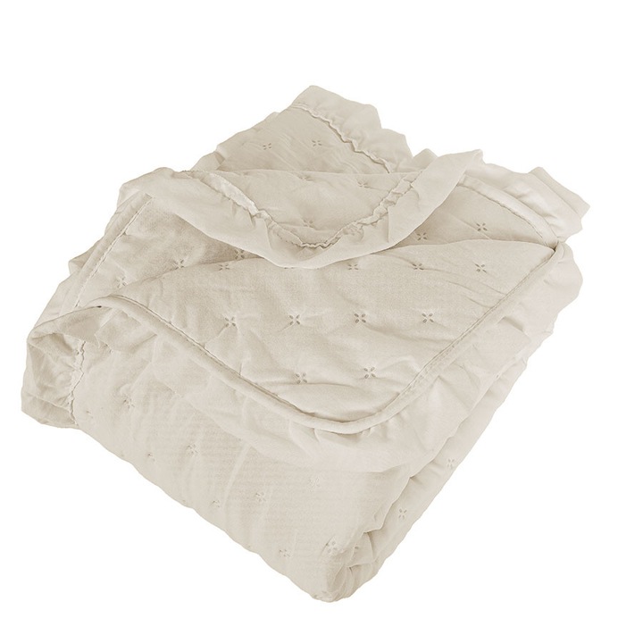 Cuvertura pat, Markizeta, 200x220 cm, poliester, alb