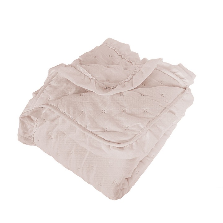 Ágyhuzat, Markizeta, rózsaszín, 220x240cm, poliészter