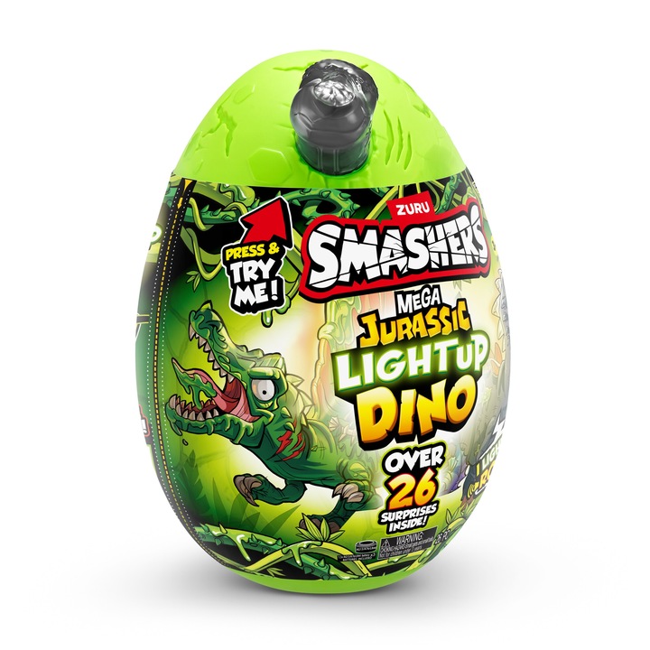 Фигурка изненада Smashers - Mega Jurassic, Light-Up Dino!