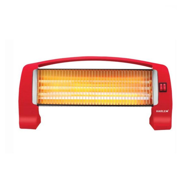 Radiator cu quartz, Putere 1400 W, 3 tuburi quartz, Rosu, Protectie supraincalzire, Indicator luminos de functionare, Aeroterma incorporata