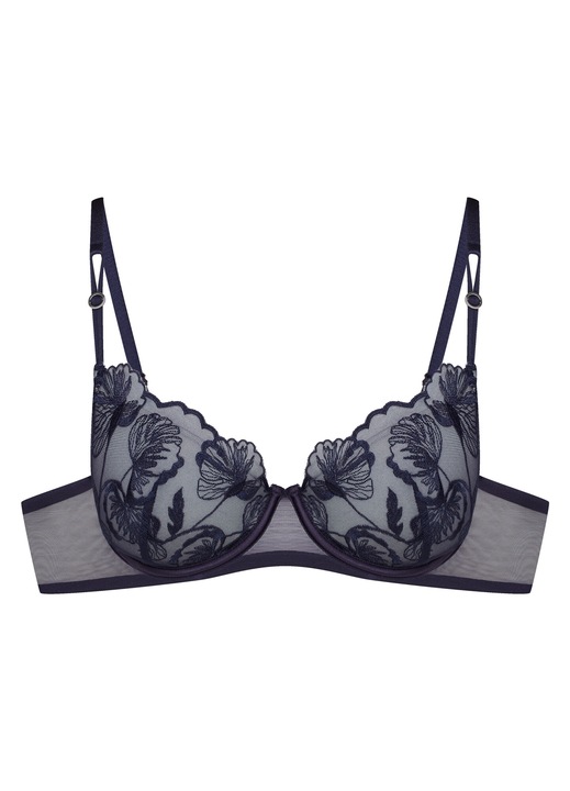 Sutien push-up, Esotiq, Mesh, Model Ophelia, Bleumarin