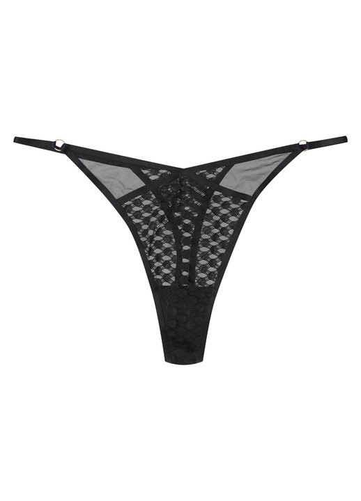 Chiloti tanga dama Ohara, Esotiq, Dantela, Negru