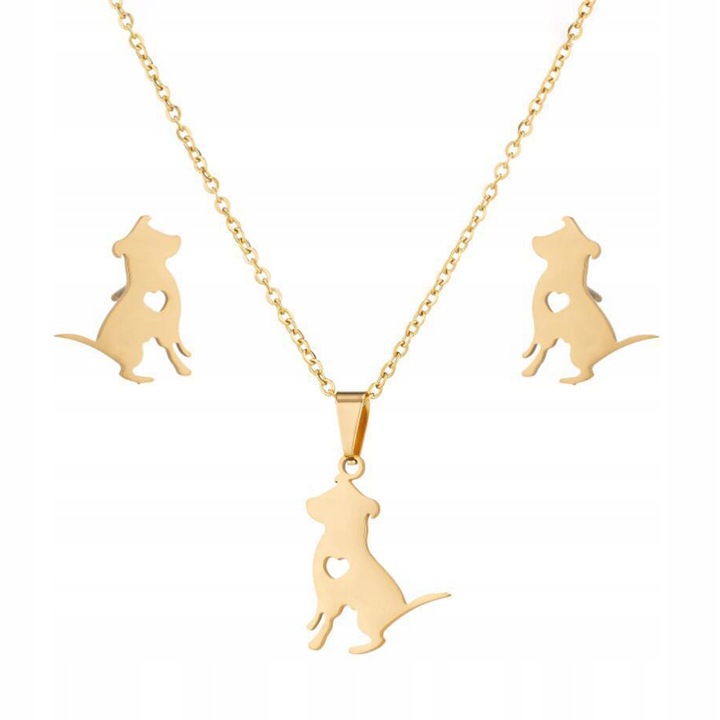 Set bijuterii, Little Angel, J644, metal, aur, caine