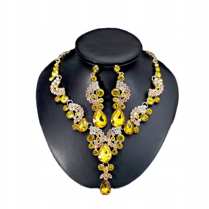 Set bijuterii, Little Angel, J610, zirconiu, galben