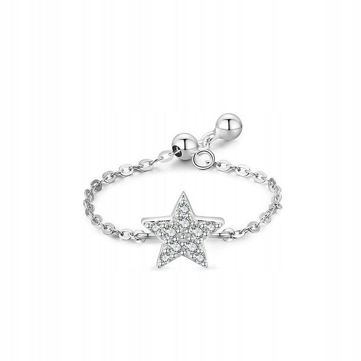 Inel, Fraise, F253, argint 925, stea, zirconiu