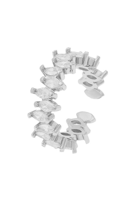 Cercel din argint 925 Fizzy tip ear cuff argintiu, diametru 1.3 cm