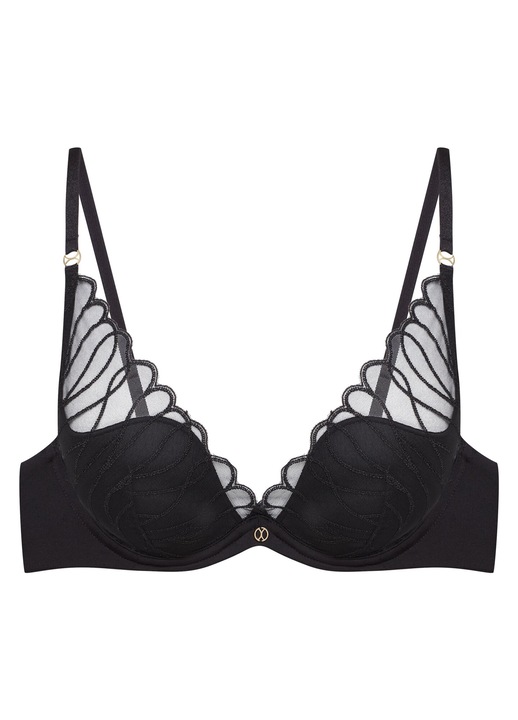 Sutien push-up, Esotiq, Mesh/Elastan, Model Olyvia, Negru, 65C EU