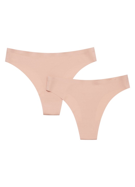 Set 2 perechi de Chiloti tanga Esotiq, Bumbac, Bej