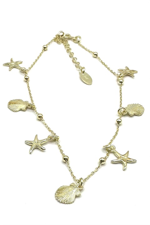 Bratara pentru picior din argint gold, 22-26 cm, Agavi