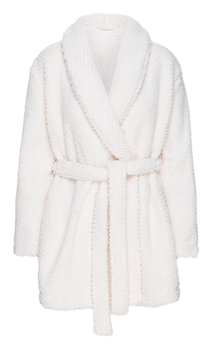 Halat dama Esotiq Jamie, crem, poliester, maneca lunga, snur