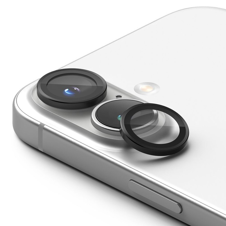 Üvegfólia iPhone 16 - RINGKE kamera üvegfólia fekete kerettel/gyűrűvel (2 szett)