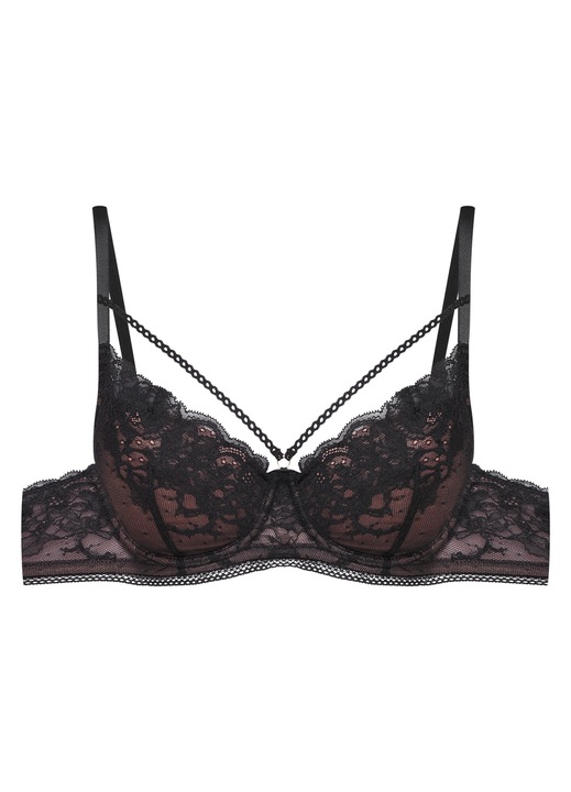Sutien Intonation, Esotiq, Dantela/Mesh, Push-up, Negru