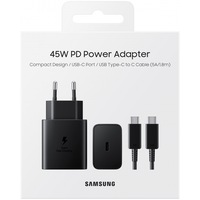 Incarcator Retea Original Samsung EP-T4510X SuperFast Charger 45W USB-C Cablu 1.8 Metri 5A Negru