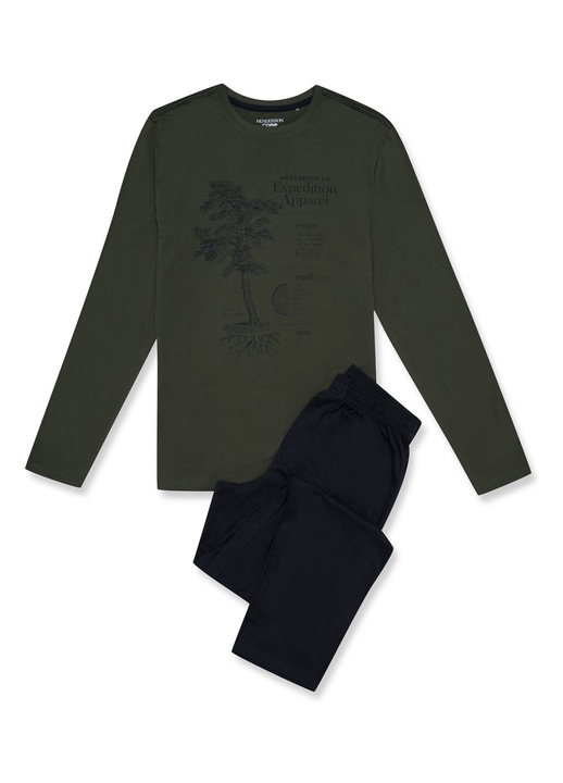 Pijamale pentru barbati Henderson, Bumbac, Verde, 2XL INTL