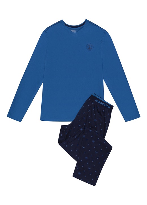 Мъжка пижама Jogger, Henderson, памук, синя