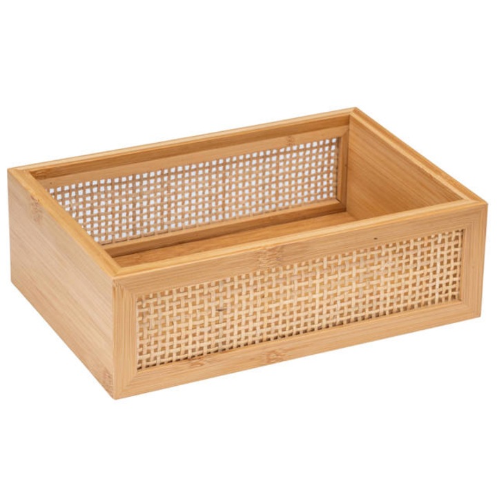 Suport cosmetice Allegre Bamboo, 22 x 7 x 15 cm, Wenko