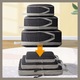 Set 3 huse organizare bagaj calatorie, Marvit, sistem compresie/extensie cu fermoar, Negru