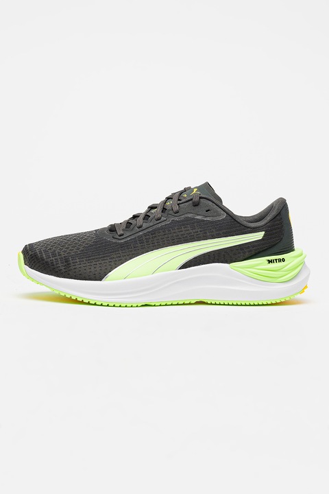 Puma, Обувки Electrify NITRO 3 за бягане, Избеляло черно/Мръснобял/Лайм зелено