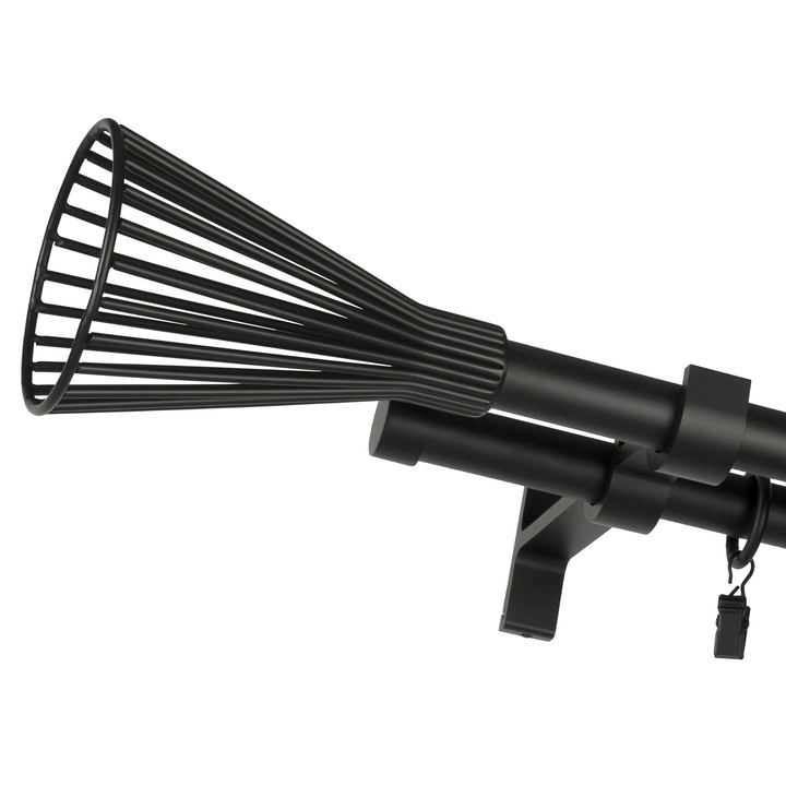 Galerie metalica, Bojanek Colosseum, Vito, Dubla, 19/19 mm, 160 cm, Constructie Stabila, Calitate Superioara A Materialelor, Montaj Simplu, Se Potriveste Cu Orice Decor, Negru Mat