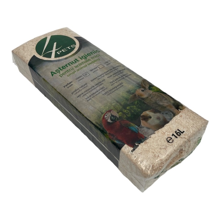 Asternut igienic natural pentru iepuri, talas din lemn de molid, 16L