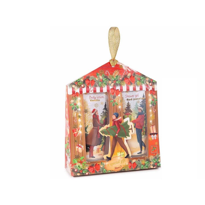 Karácsonyi vásár kozmetikai ajándékkészlet 14x4,5x17 cm