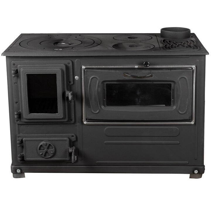 Soba pe lemne MICUL FERMIER Fantazia Lux, capacitate incalzire 6.7 kW, racord 130 mm, 800 x 430 x 700 mm, cos dreapta, din otel