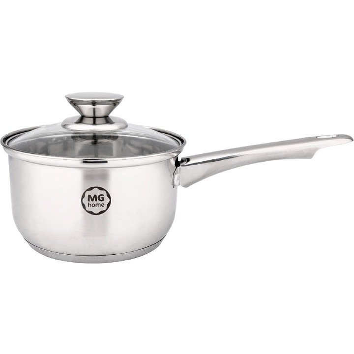 Oala din otel MG Home Verso Daily, 1, 6 litri, cu capac compatibil cu inductie