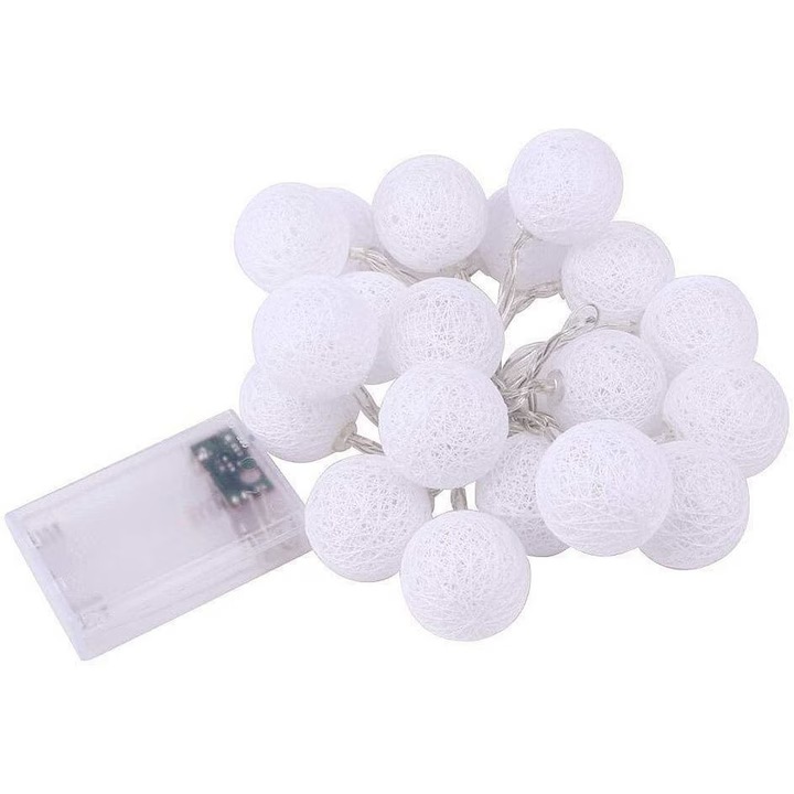 Ghirlanda Luminoasa, 3m, 20LED, Baterii, Alb