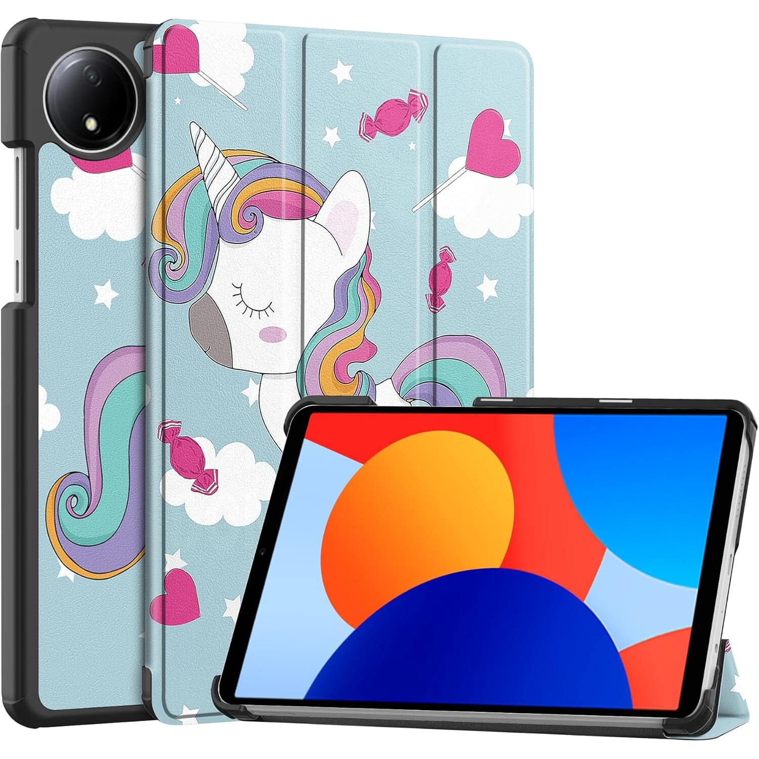 Husa pentru Xiaomi Redmi Pad SE 8.7 tip stand functie sleep/wake-up unicorn