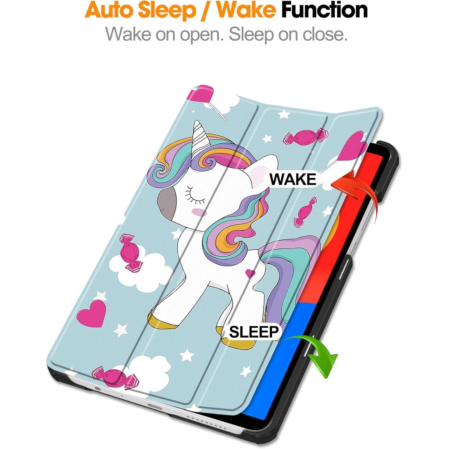 Husa pentru Xiaomi Redmi Pad SE 8.7 tip stand functie sleep/wake-up unicorn