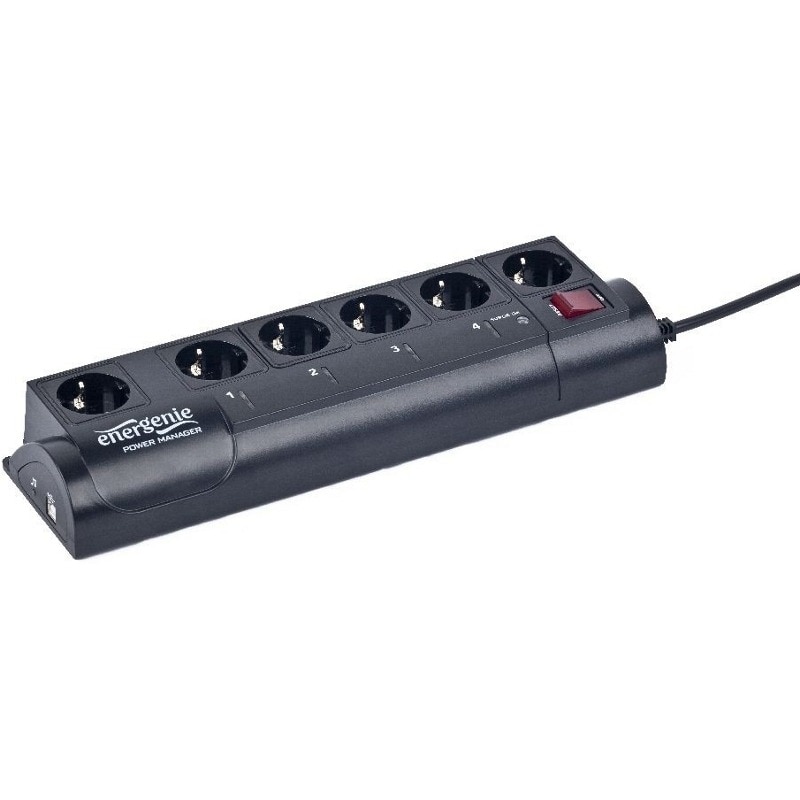 Priza programabila 6x Schucko - 4x programabile, surge protector, GEMBIRD EnerGenie EG-PMS2