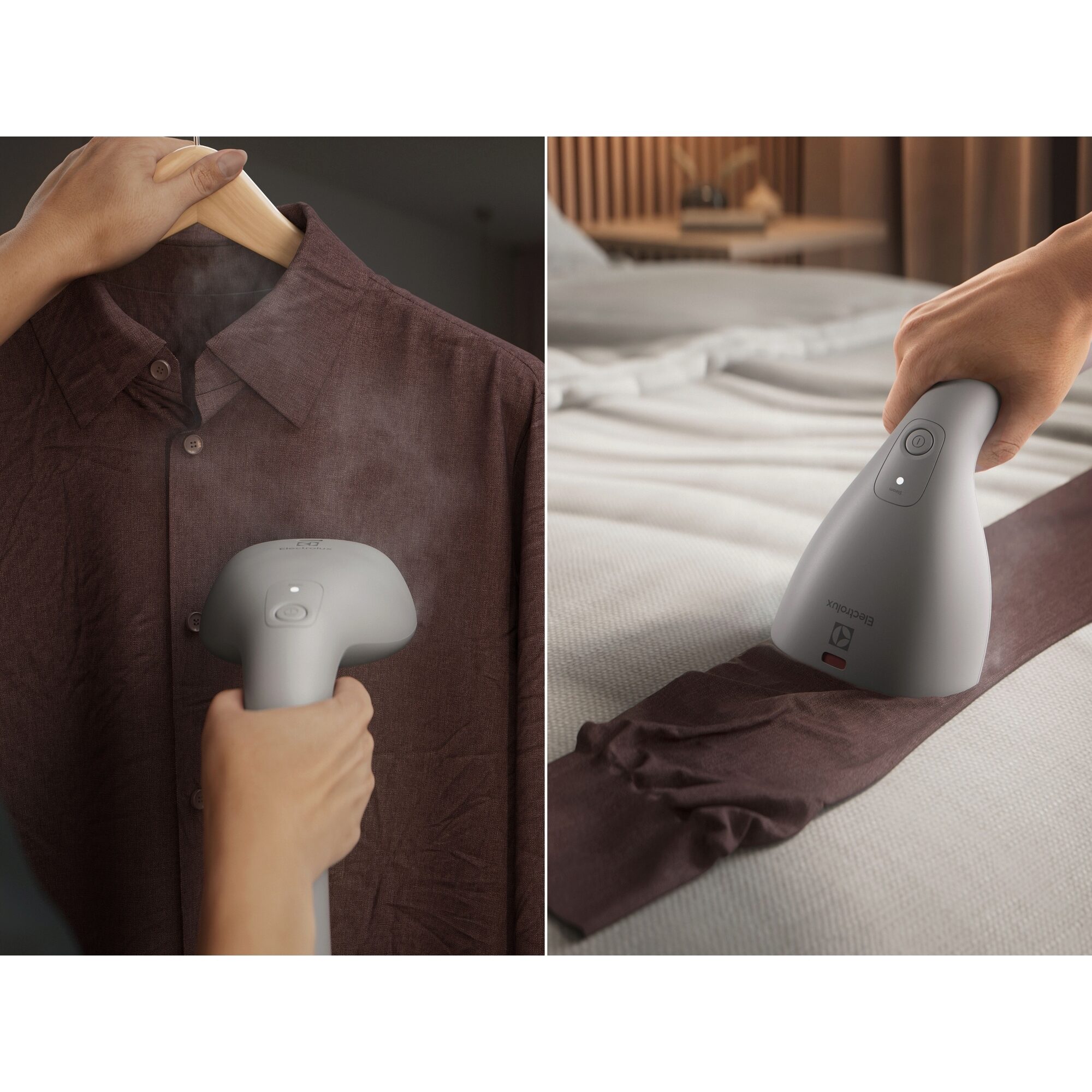 Aparat de calcat vertical cu abur Electrolux E7HS2-6UG, 1400W, jet de abur 26gr/min, rezervor detasabil 100 ml, talpa ceramică GlissiumTM, husa, gri inchis