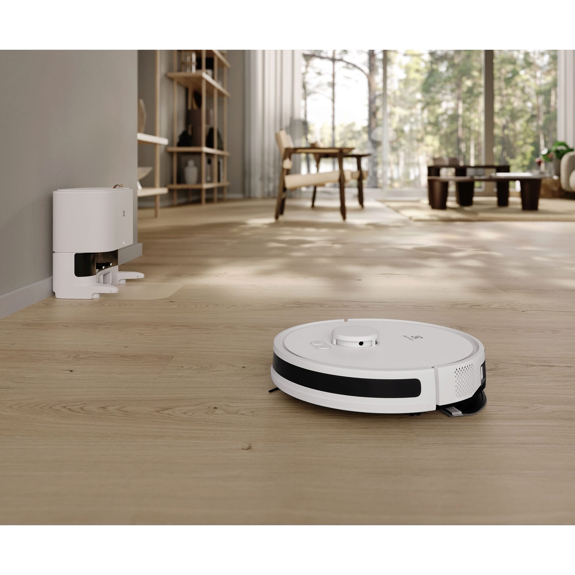 Robot de aspirare Electrolux ER71UW2SW, aspirator si mop, statie automata de golire cu sac igienic Electrolux, 2,4l, tehnologie LiDAR, WI-FI, app Electrolux, 4000Pa, baterie 3200mAh, 46 Wh, 4 viteze, autonomie pana la 140 minute, alb