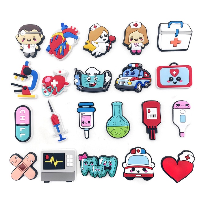 Комплект аксесоари с 21 игли за сабо Crocs, Model Doctor, SA&SO General Store®